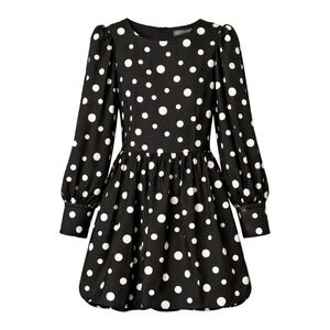 Eloquii Parisian Chic Polka Dot Bubble Hem Dress Women Size 18 Preppy Coquette